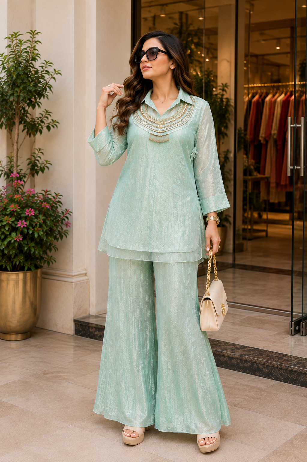 Festive Wear Co-ord Set with Hand Work