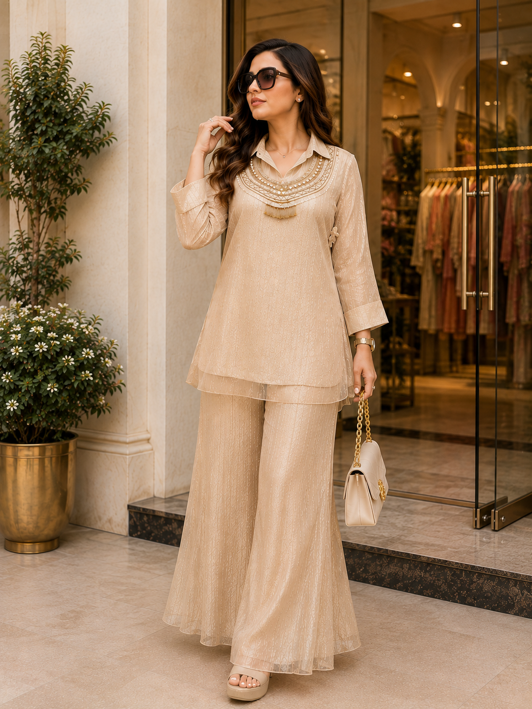 Festive Wear Co-ord Set with Hand Work