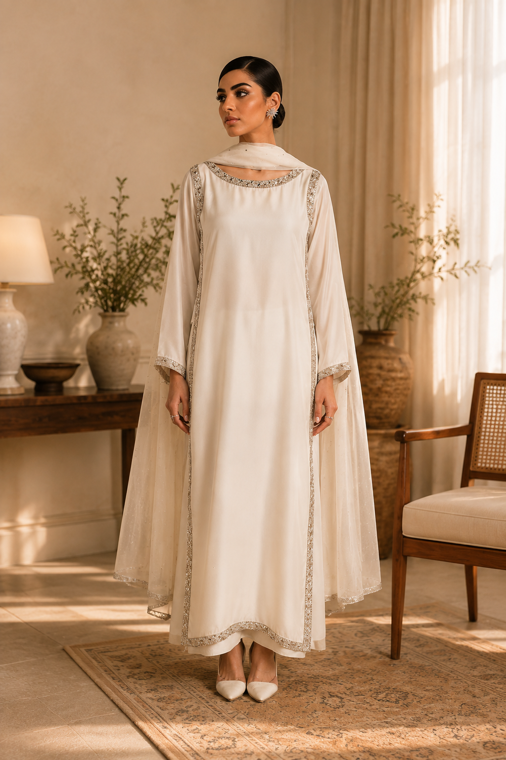 Saanjh Classic Crepe Suit Ensemble