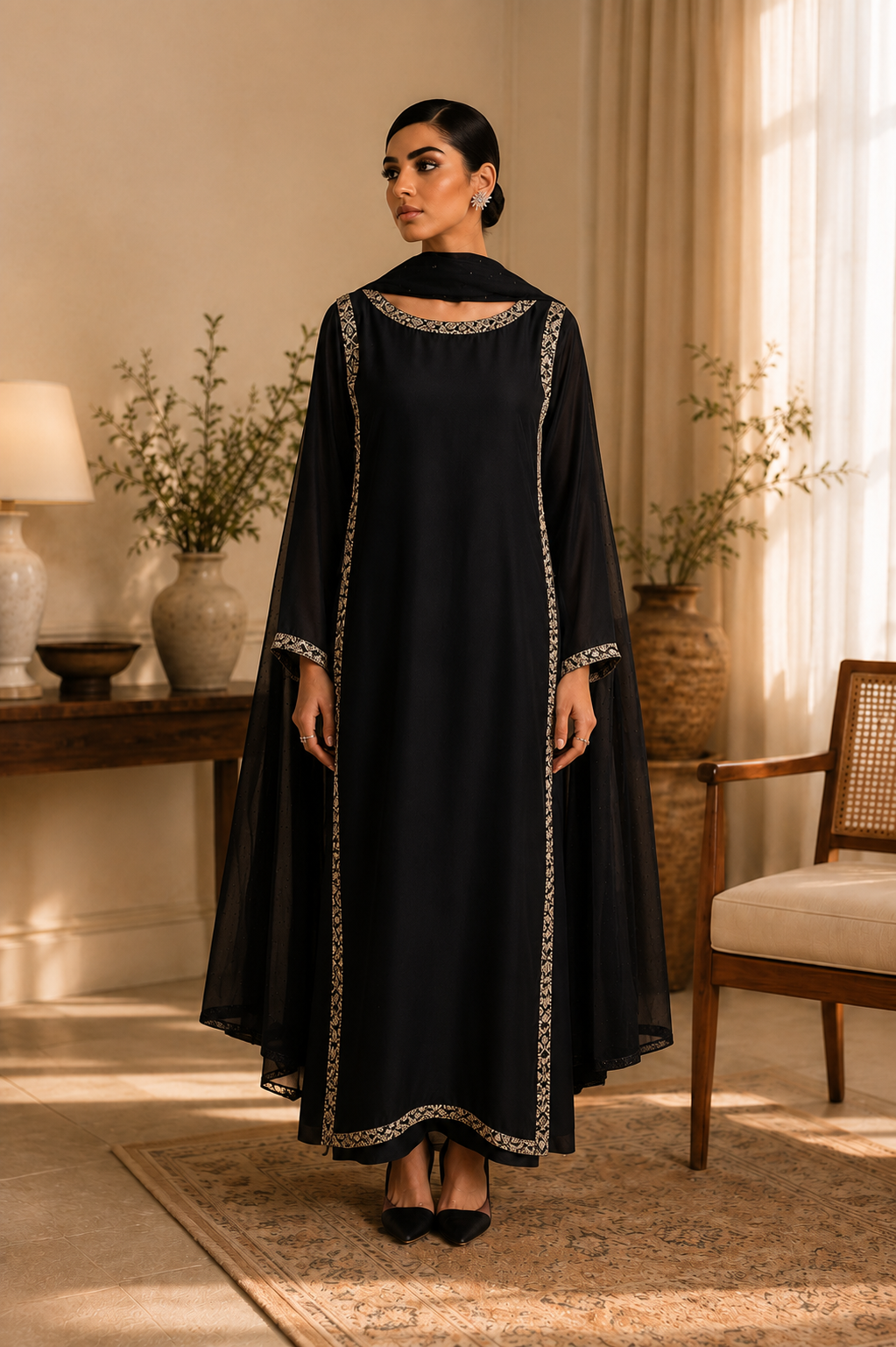Saanjh Classic Crepe Suit Ensemble