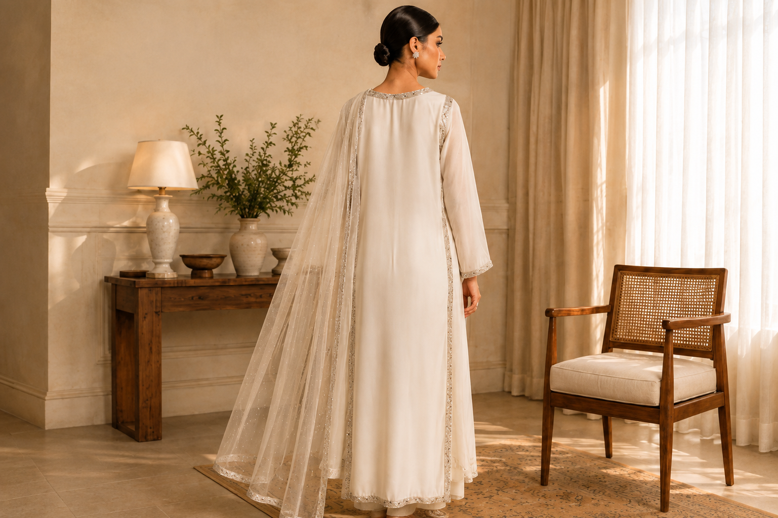 Saanjh Classic Crepe Suit Ensemble