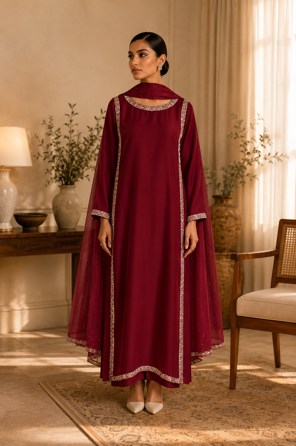 Saanjh Classic Crepe Suit Ensemble