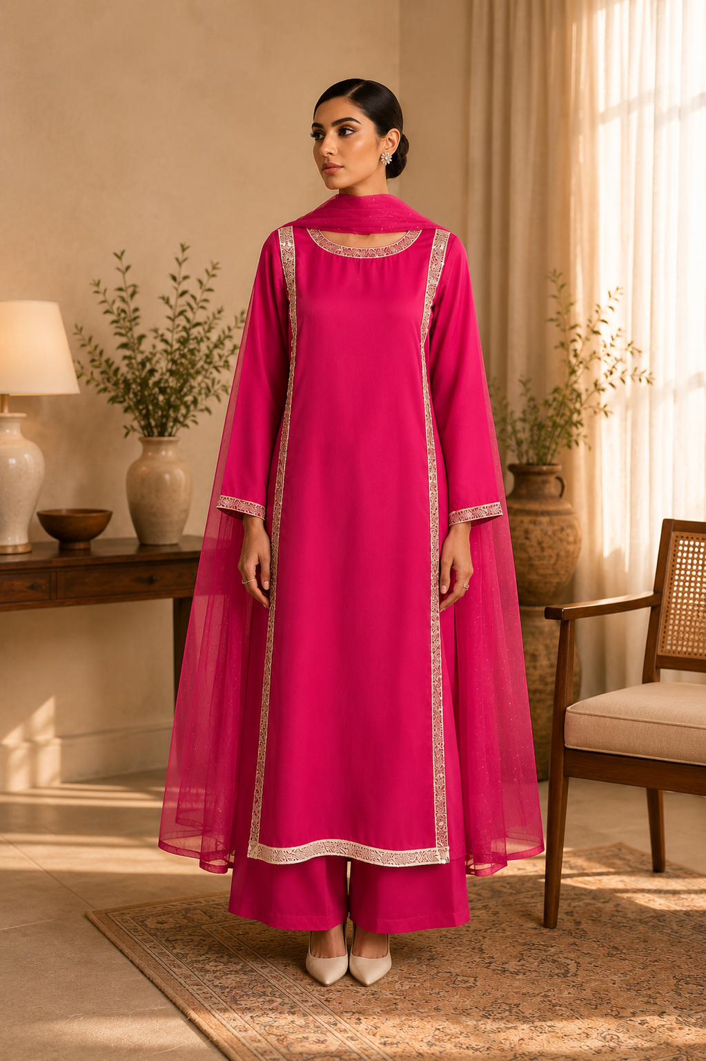 Saanjh Classic Crepe Suit Ensemble