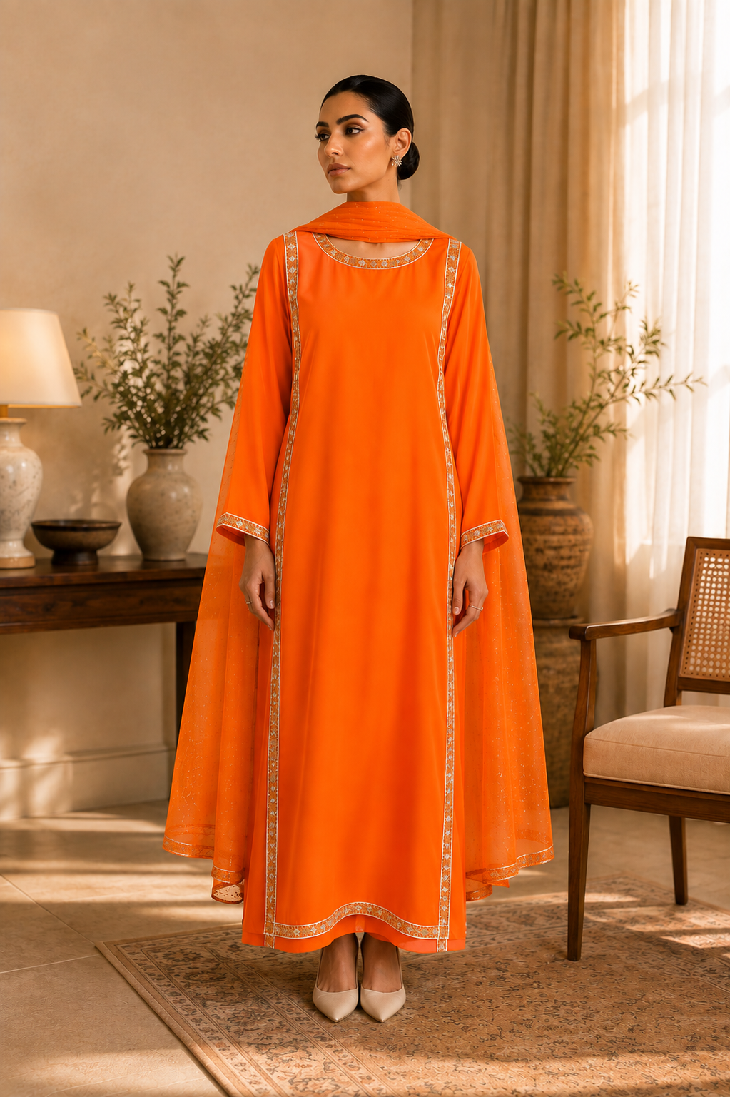Saanjh Classic Crepe Suit Ensemble