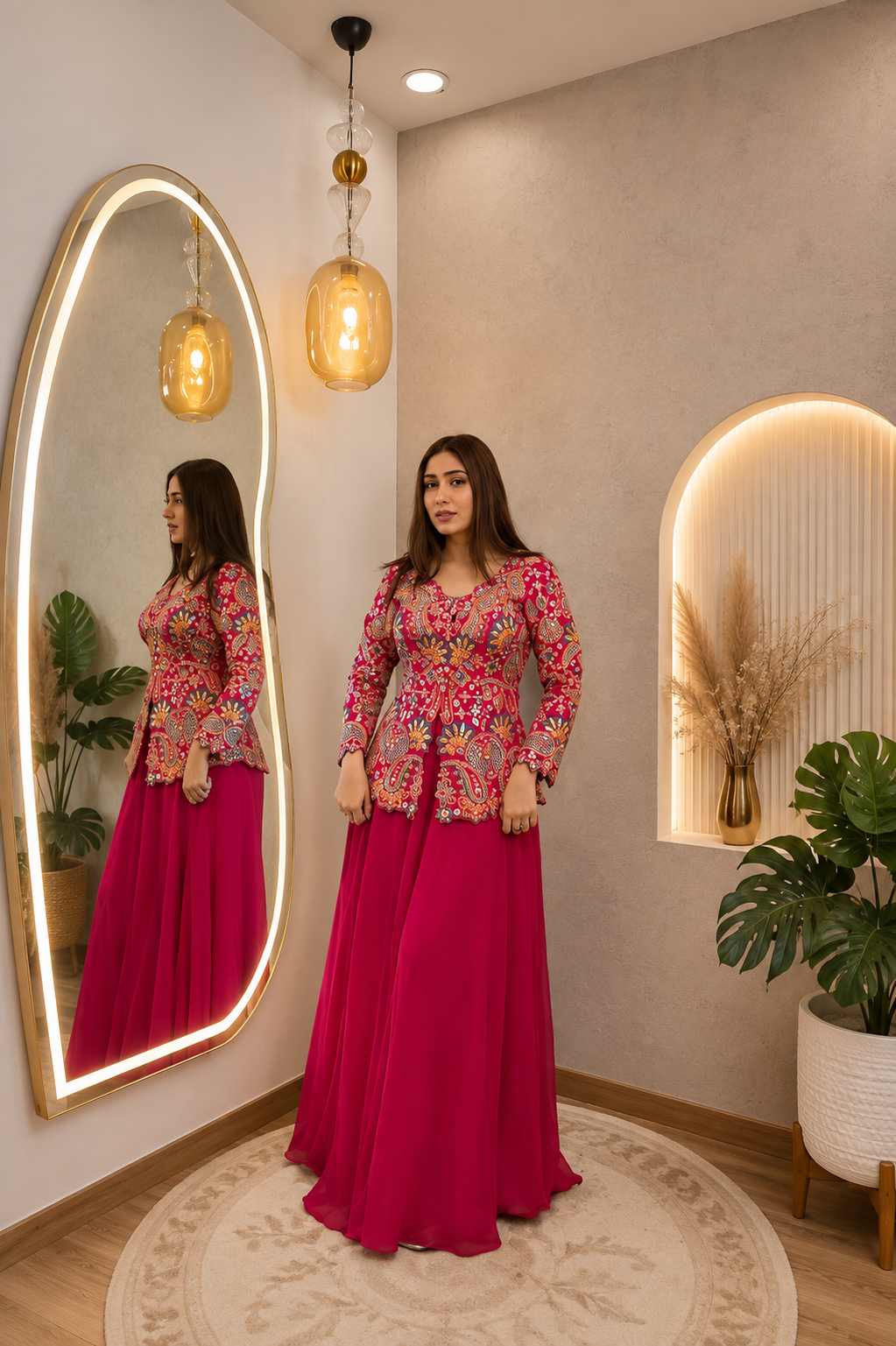 Designer Two Piece Top & plazzo With Sequence Embroidery Work