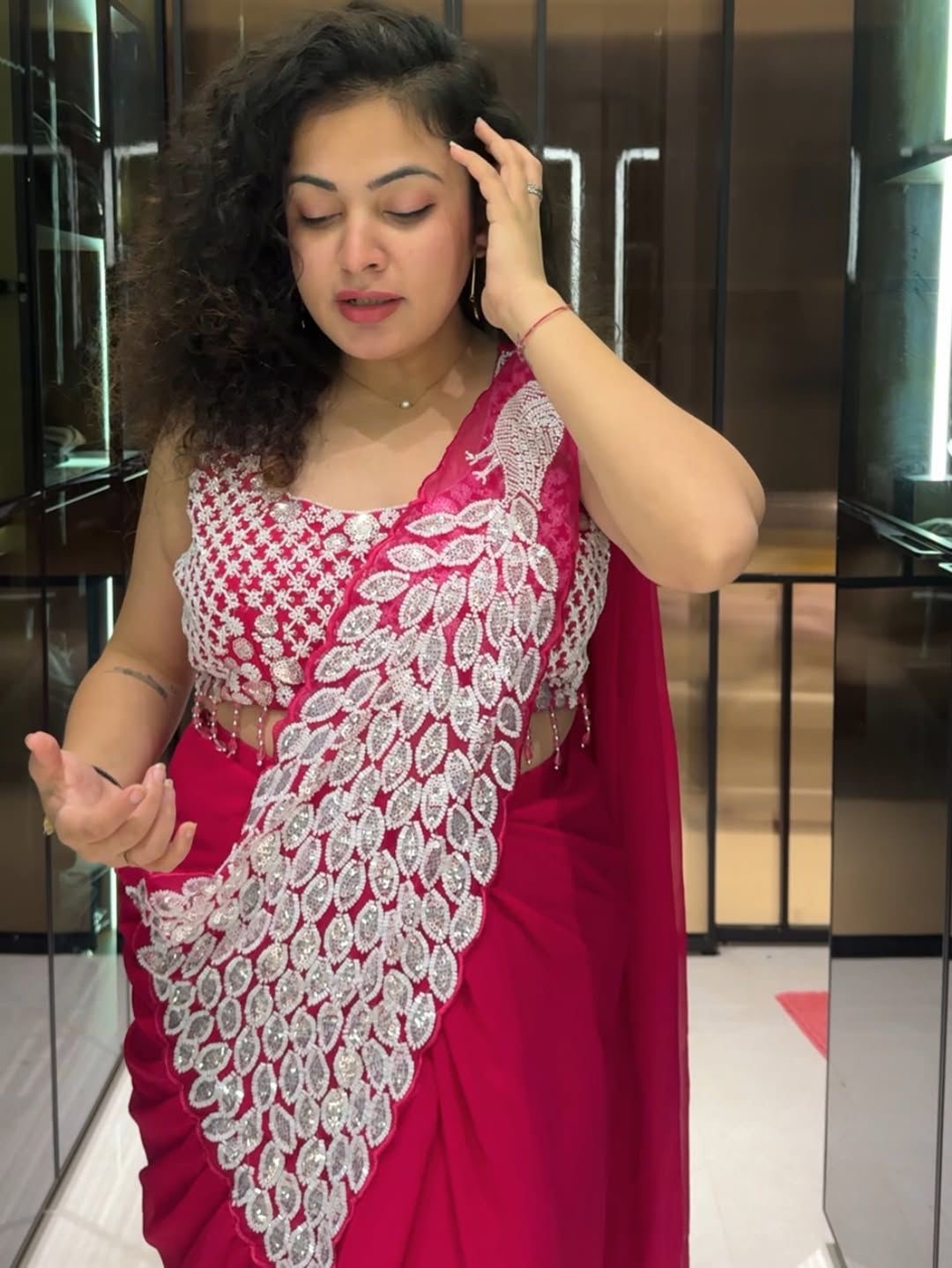 NEW SUPERHIT TRENDING READY TO WEAR SAREE WITH FULLY EMBROIDERED STYLIST BOLUES