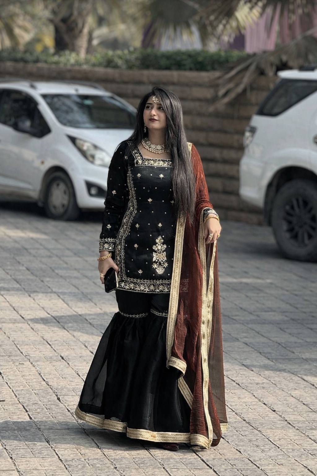 New Designer Party Top Pallazo & Dupatta Set