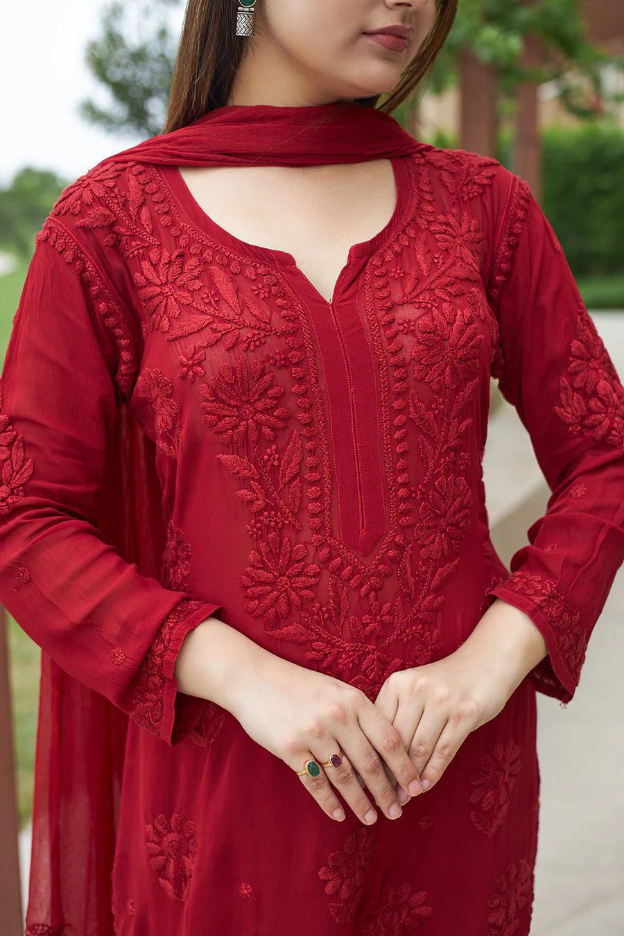 EXCLUSIVE GEORGETTE WITH EMBROIDERY SUIT WITH DUPATTA