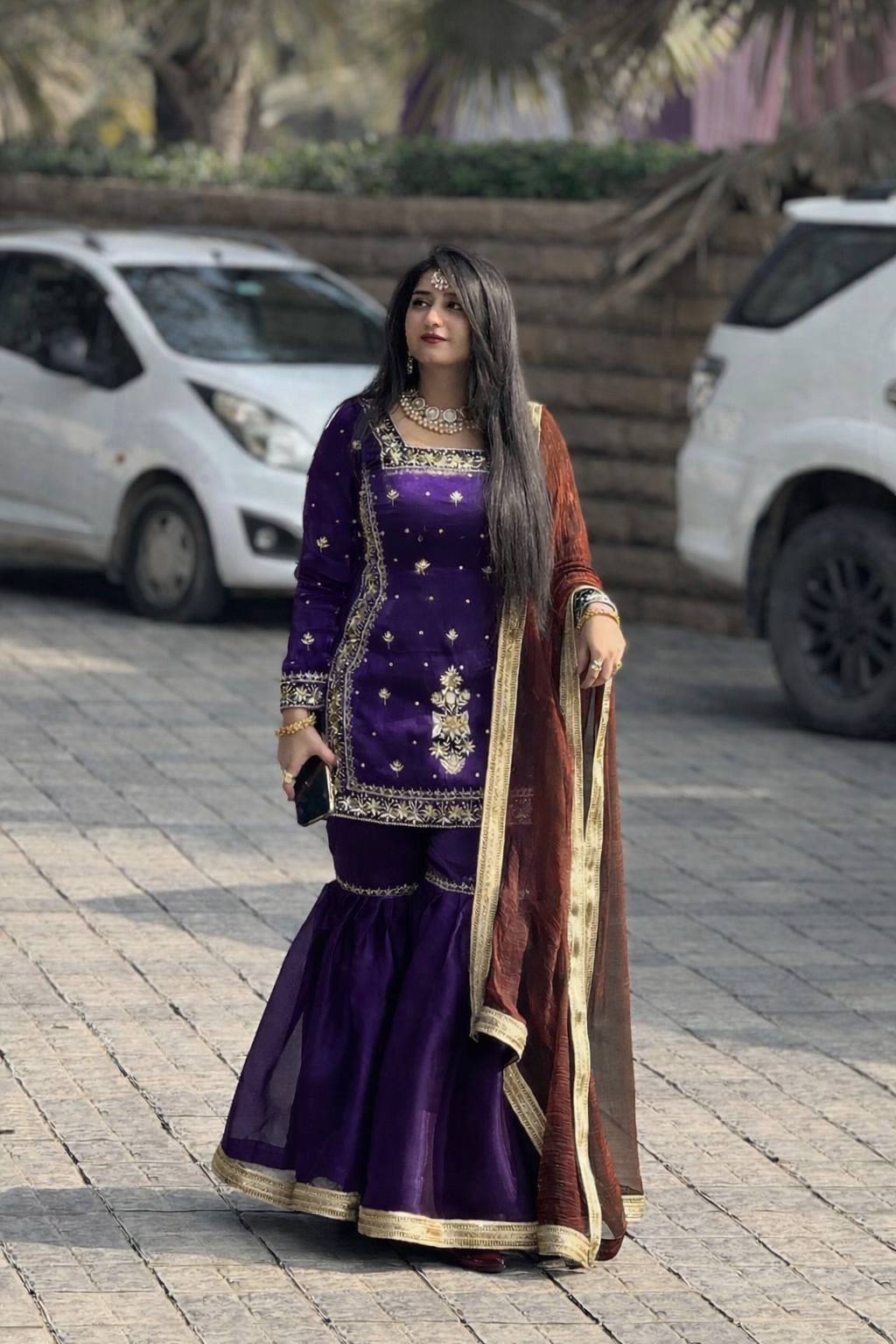 New Designer Party Top Pallazo & Dupatta Set