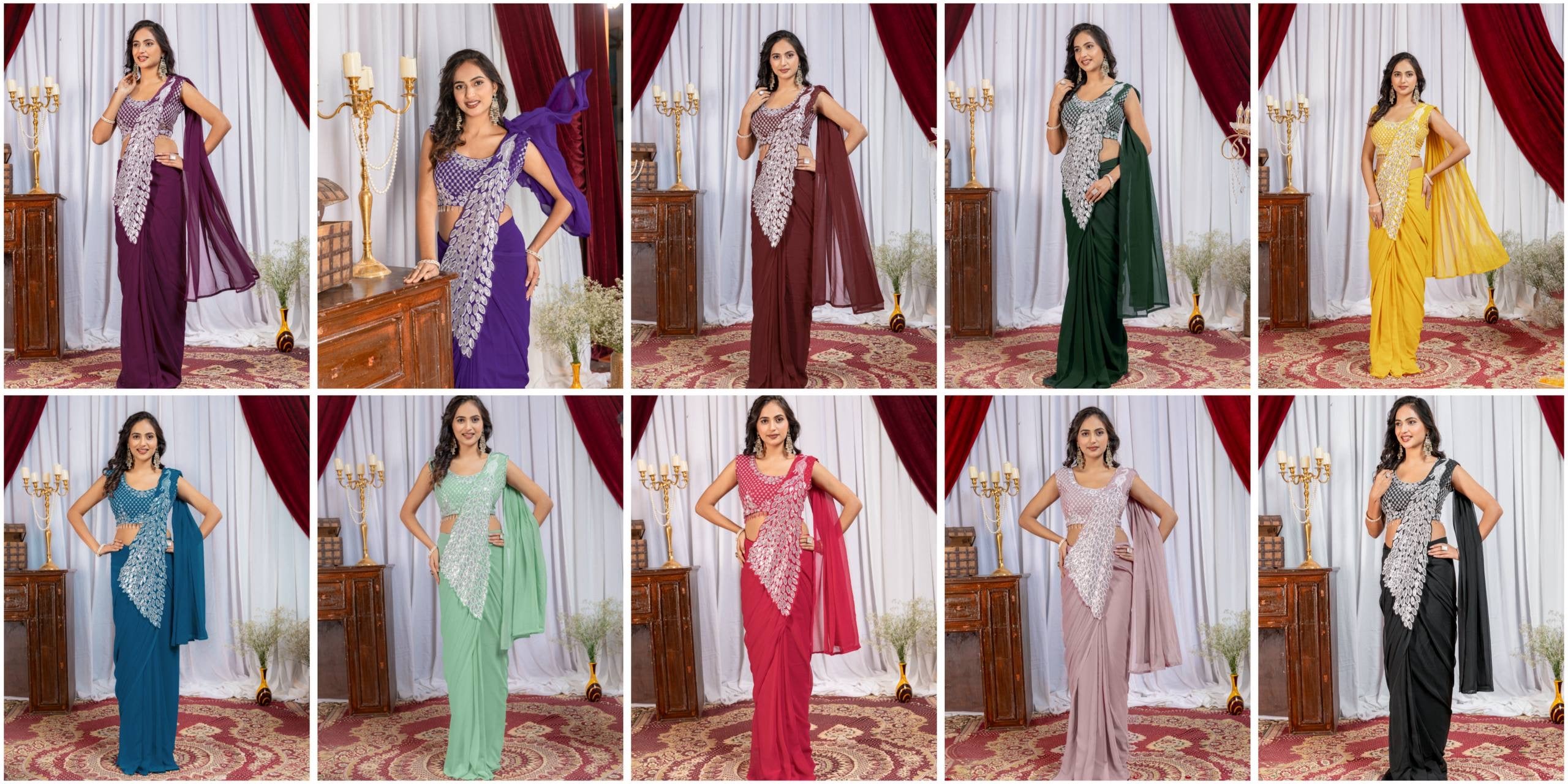 Designer Ready-to-Wear Saree with Stylish Embroidered Blouse