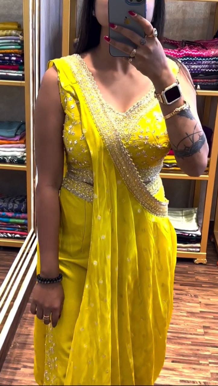 New Super Trending Embroidery cording work and Party Wear Pent With Duppta