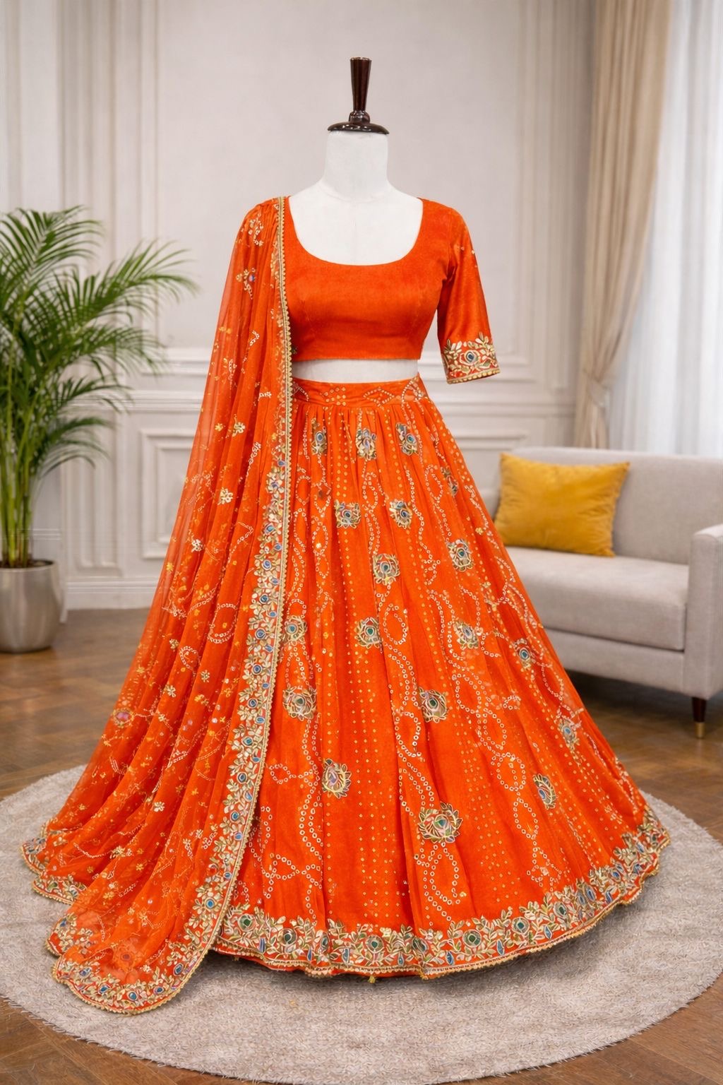 New Super hit Badhani print With Embroidery gotta Patti work Lehengha choli