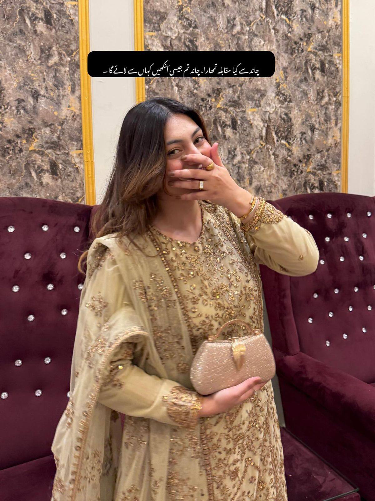 Georgette Kurti Palazzo Set with Moti Latkan Detailing