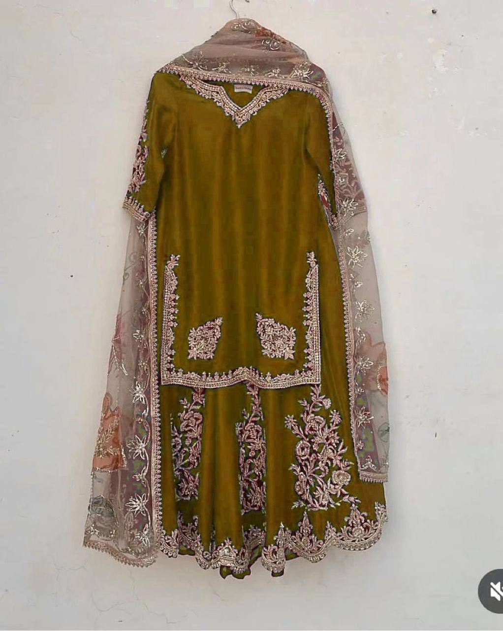 Designer Heavy Chinon Suit with Sequins Embroidery Work