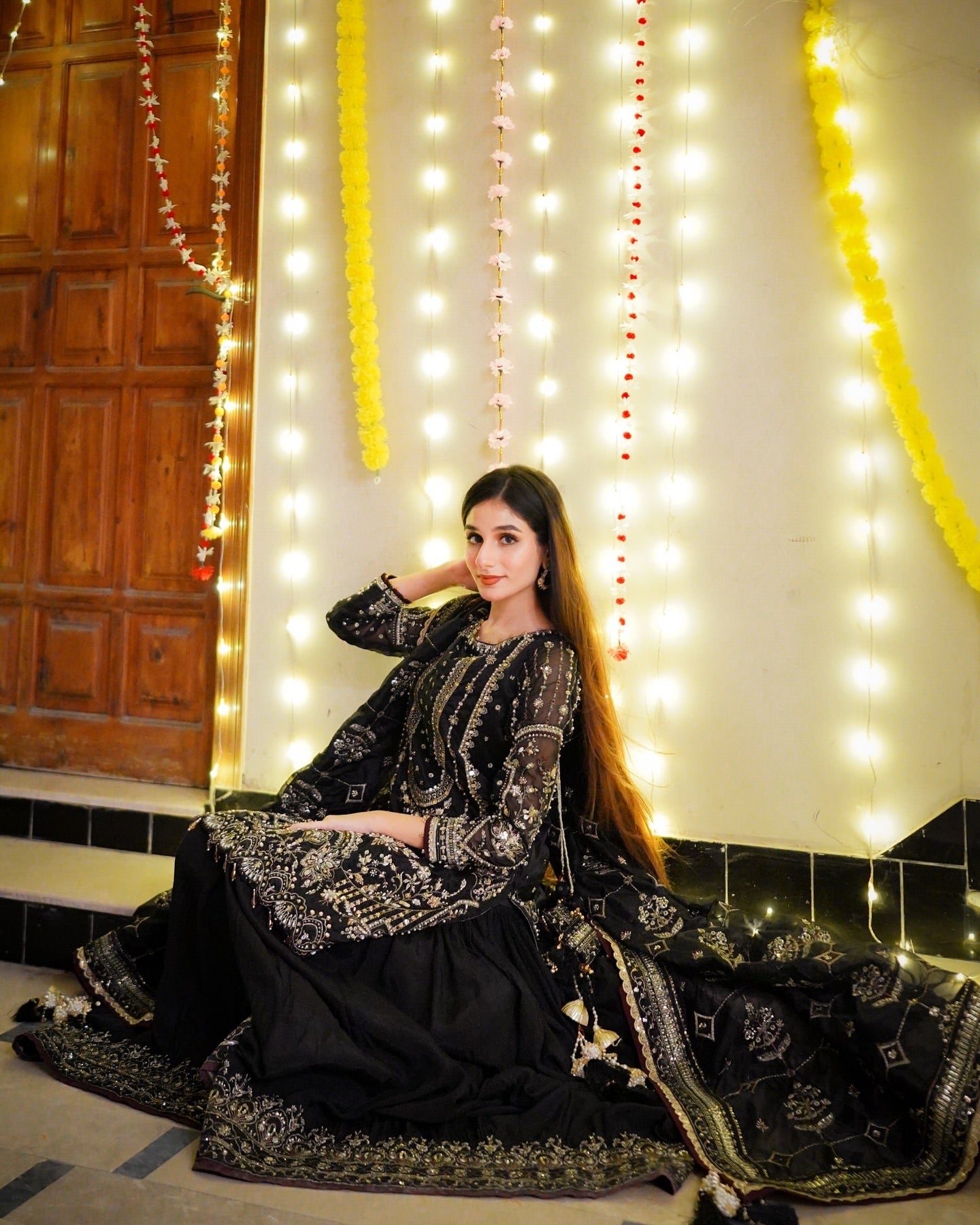 Designer Faux Georgette Embroidered Top, Palazzo & Dupatta Set