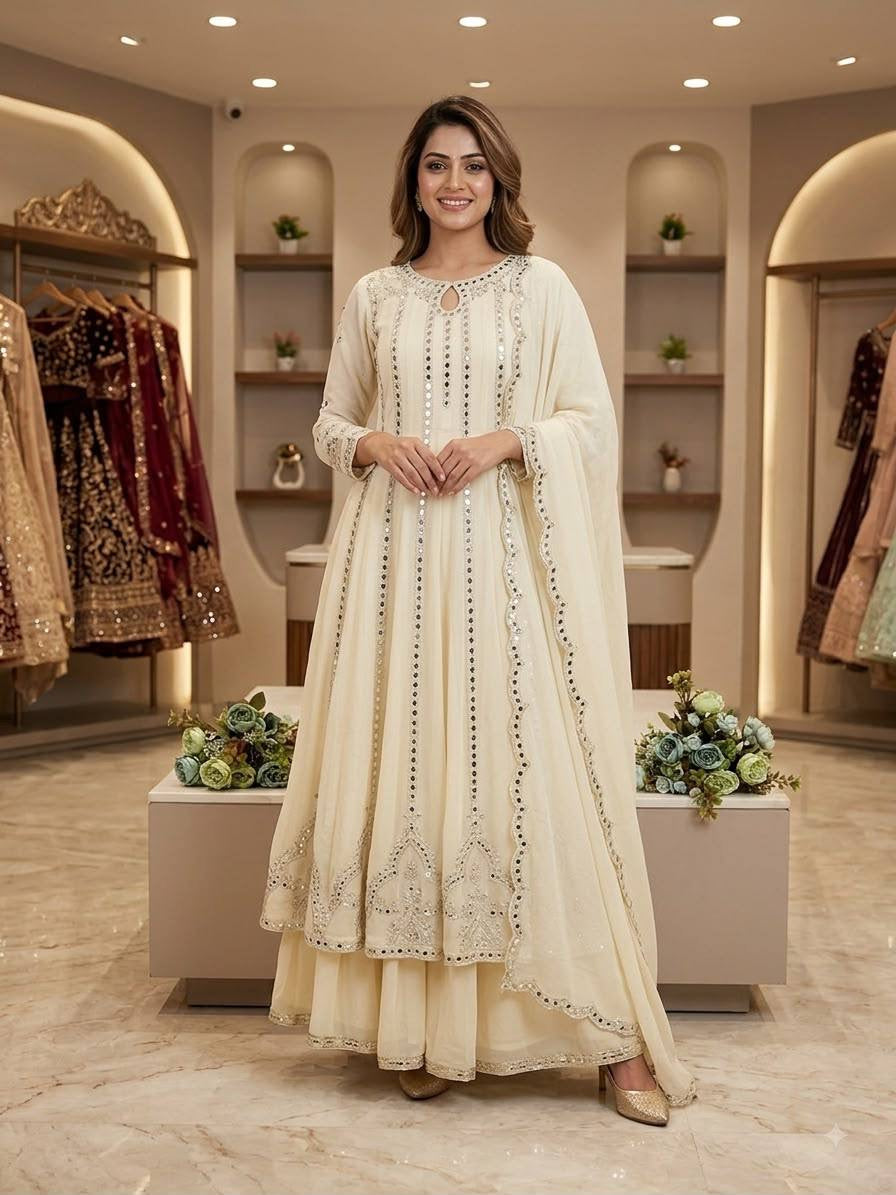 Shehnaaz Ivory – Majestic Anarkali Collection