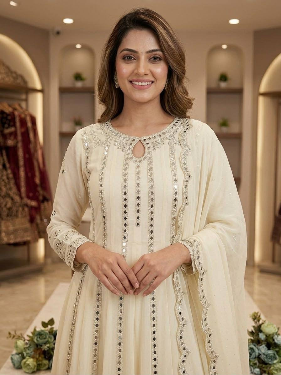 Shehnaaz Ivory – Majestic Anarkali Collection