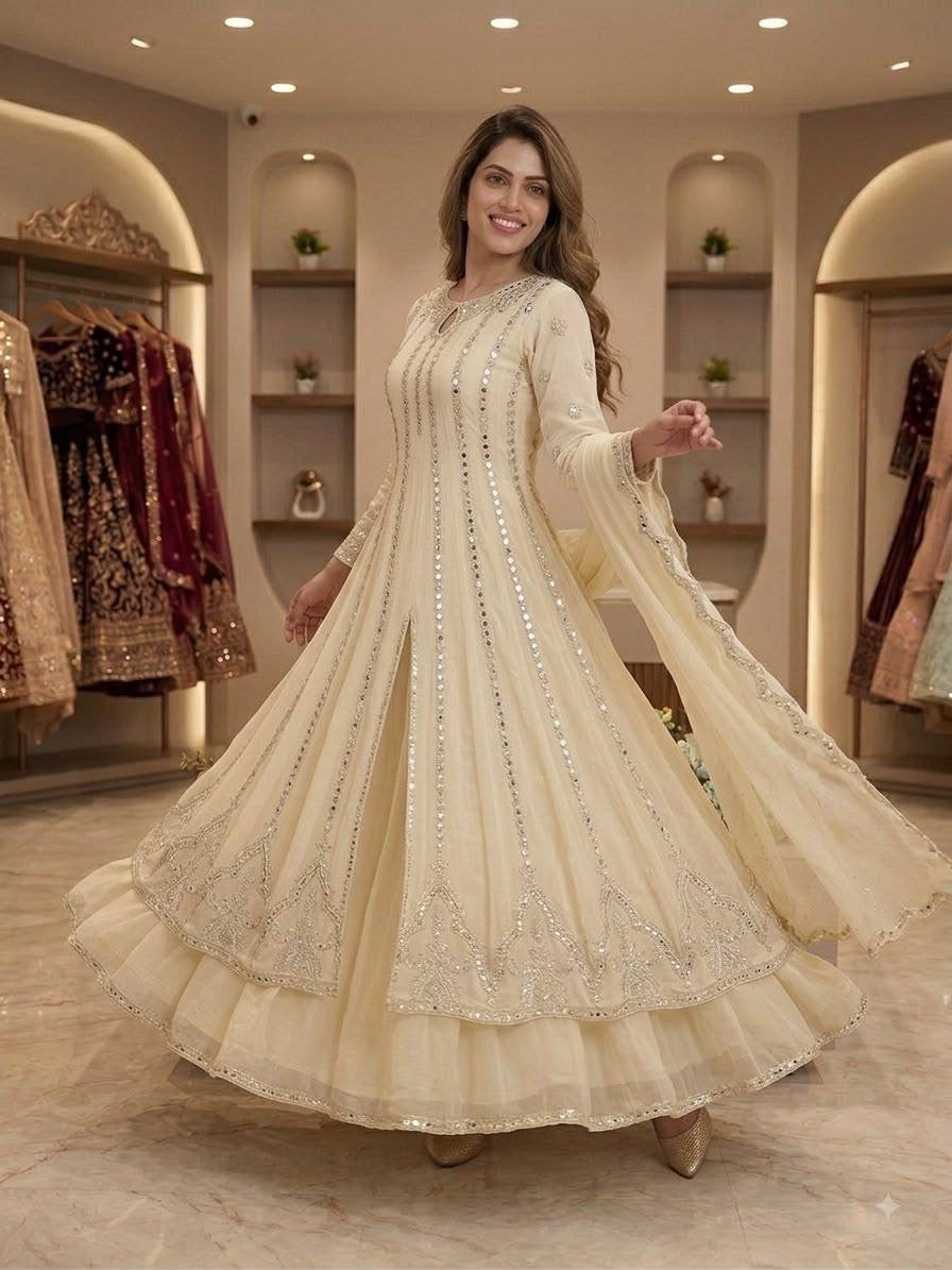 Shehnaaz Ivory – Majestic Anarkali Collection