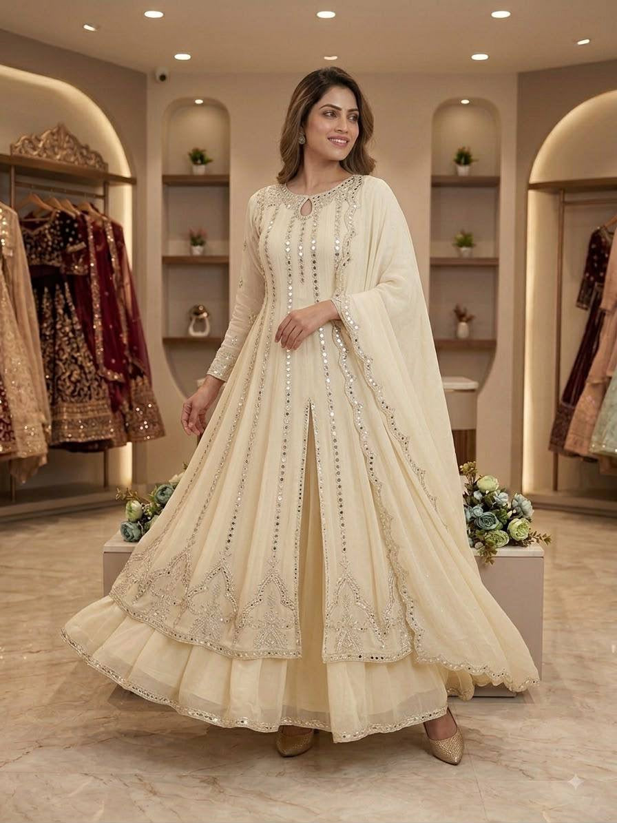 Shehnaaz Ivory – Majestic Anarkali Collection