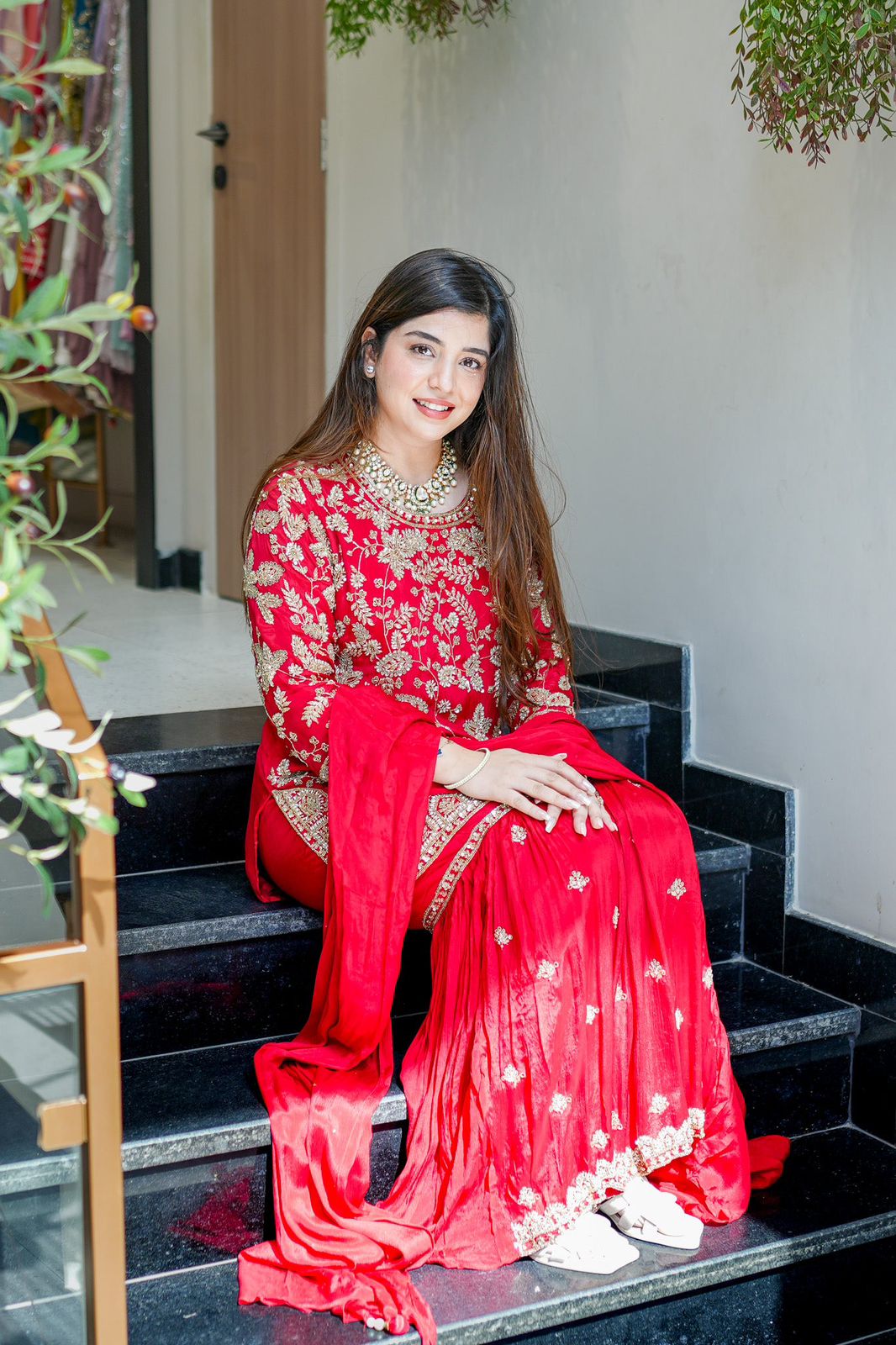 Premium Chinon Sequin Embroidered Sharara Suit Set
