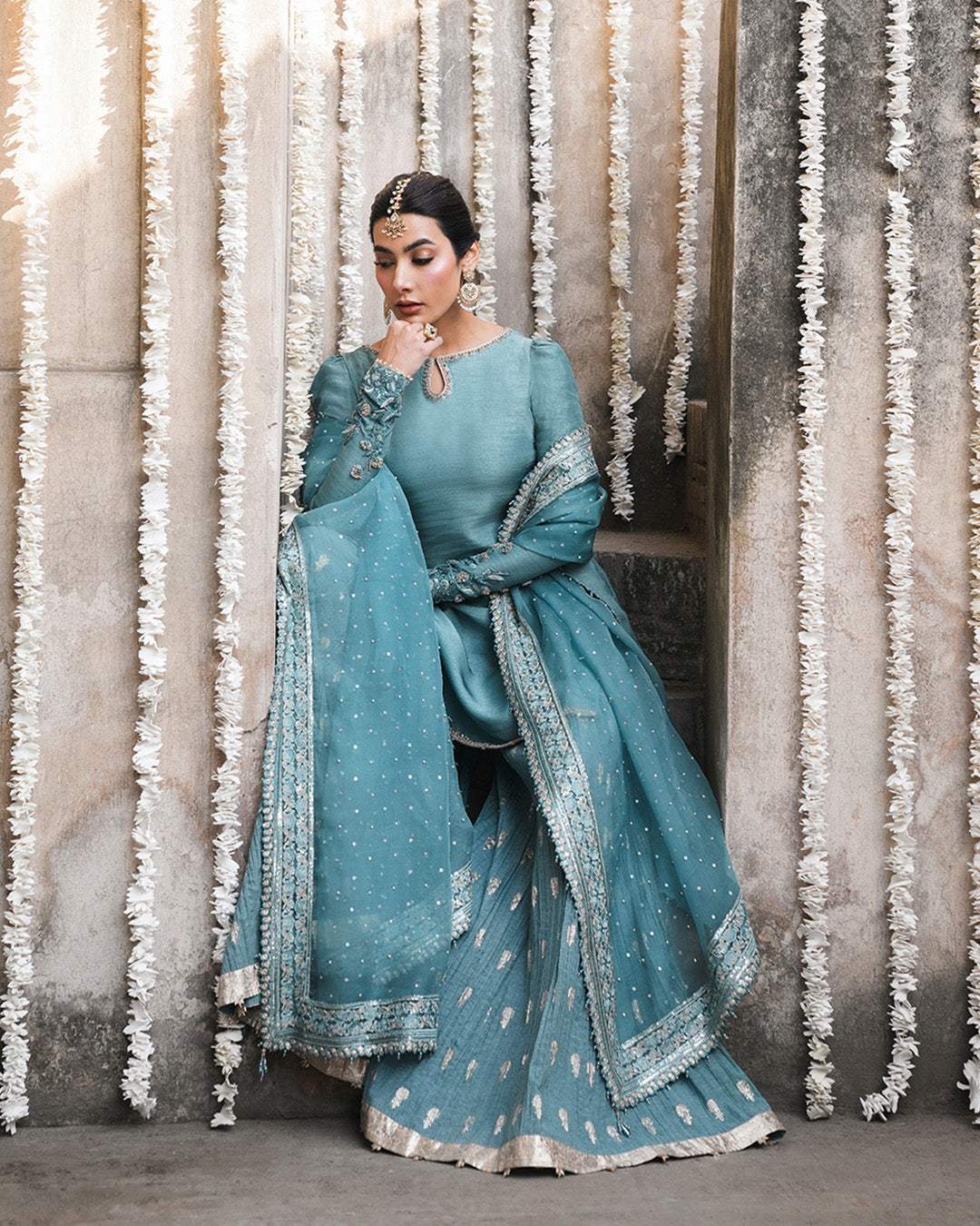 Sitara Pearl Work Sharara Suit with Dupatta