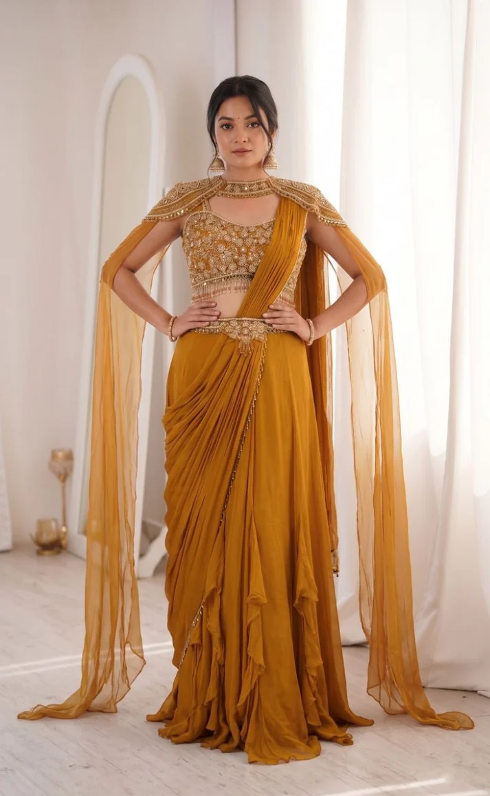 New Superhit Fancy Rangoli Silk Fabric Lehenga Choli in Mustard Color