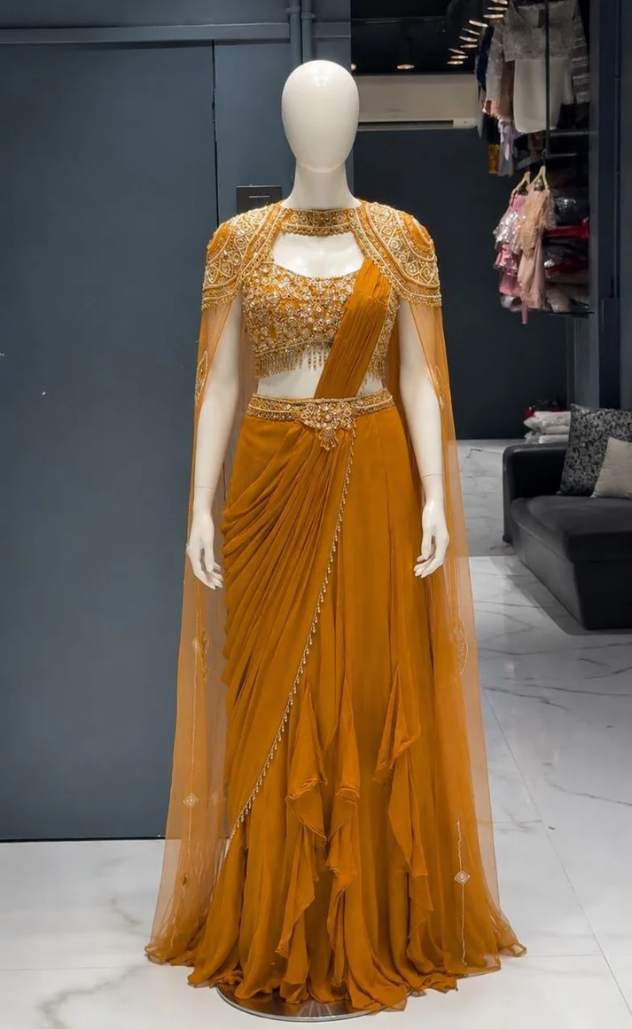 New Superhit Fancy Rangoli Silk Fabric Lehenga Choli in Mustard Color