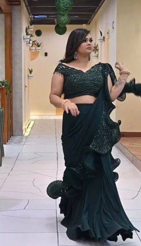 Ruffle Royale Saree Set