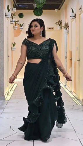 Ruffle Royale Saree Set
