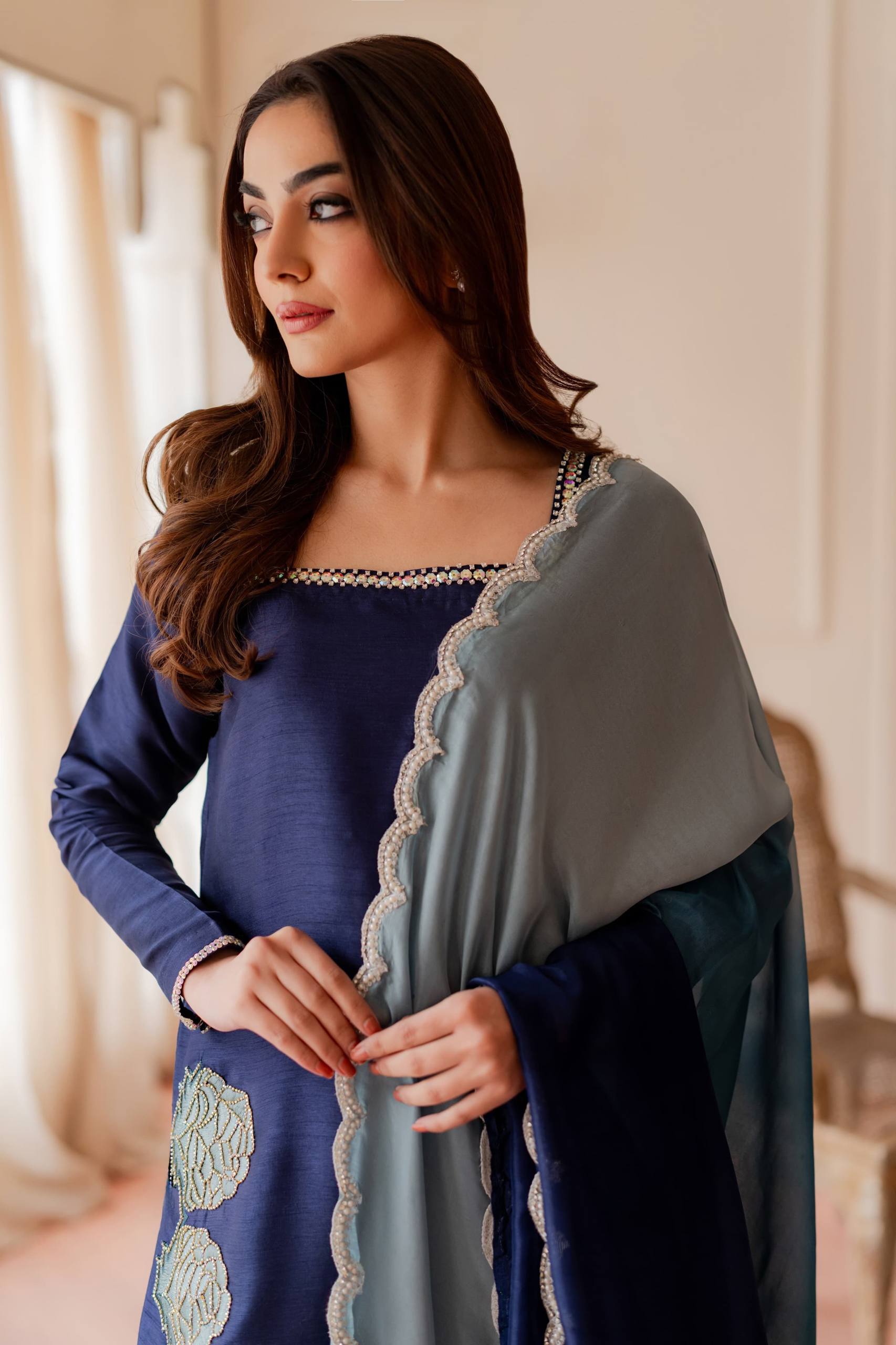Noorani Chinon Silk Farshi Set