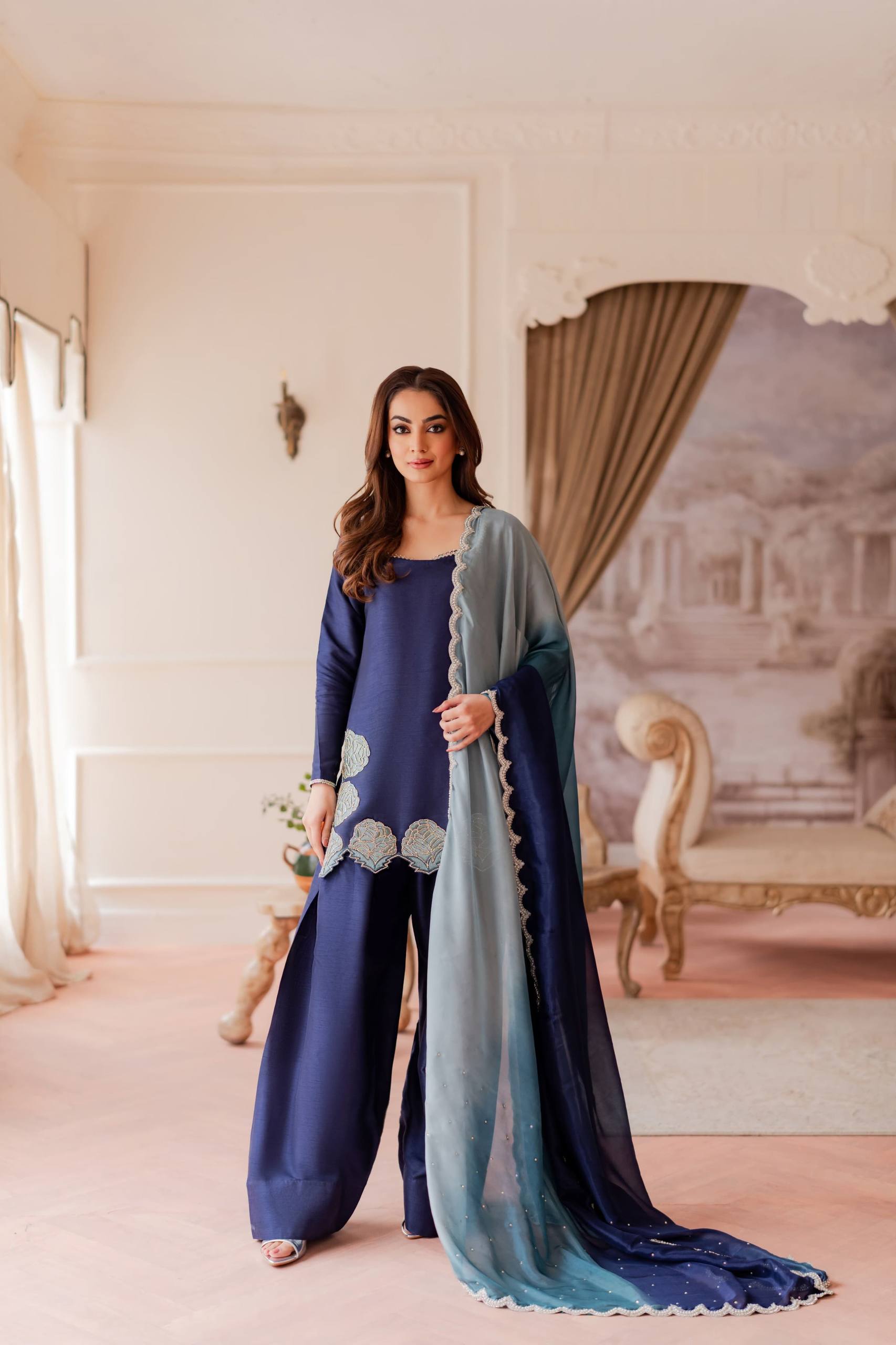 Noorani Chinon Silk Farshi Set