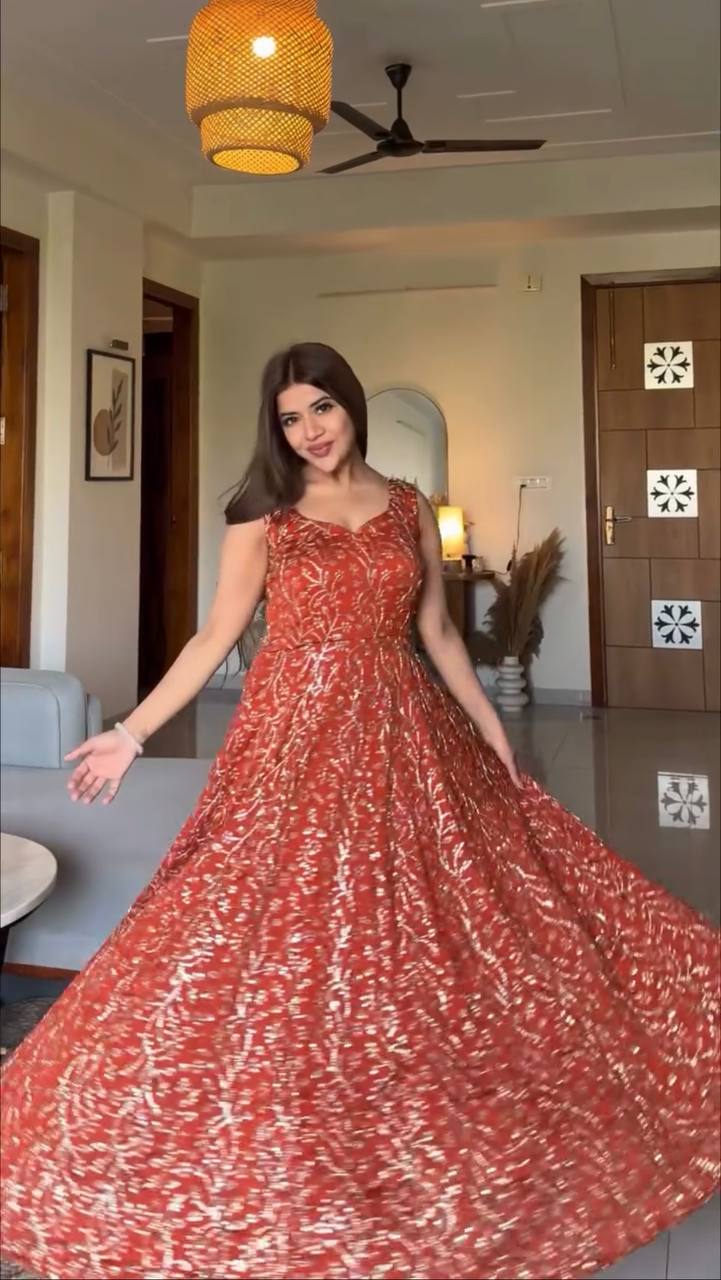 Luxe Georgette Palazzo Gown Set