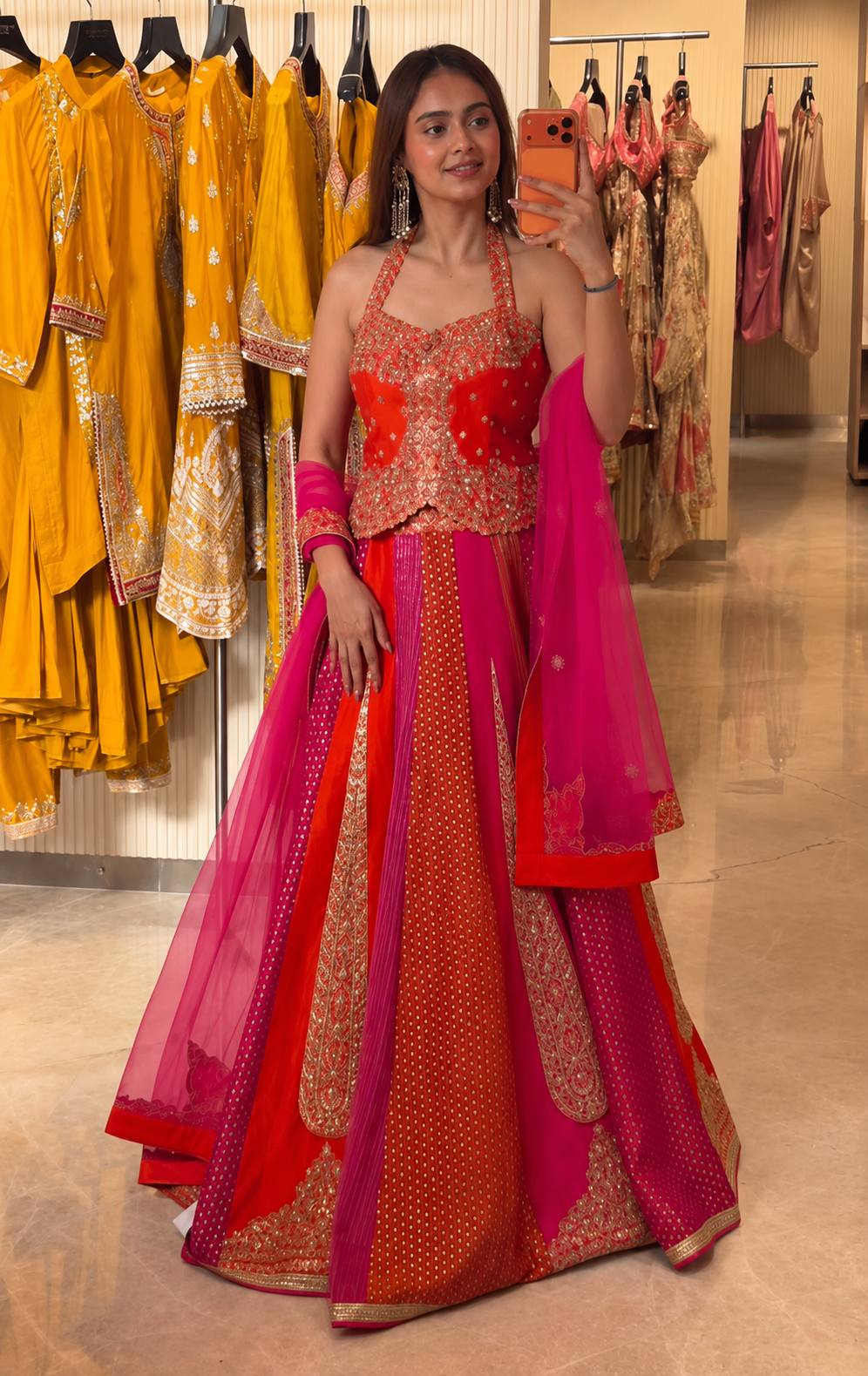 Bridal Chinon Silk Lehenga Set