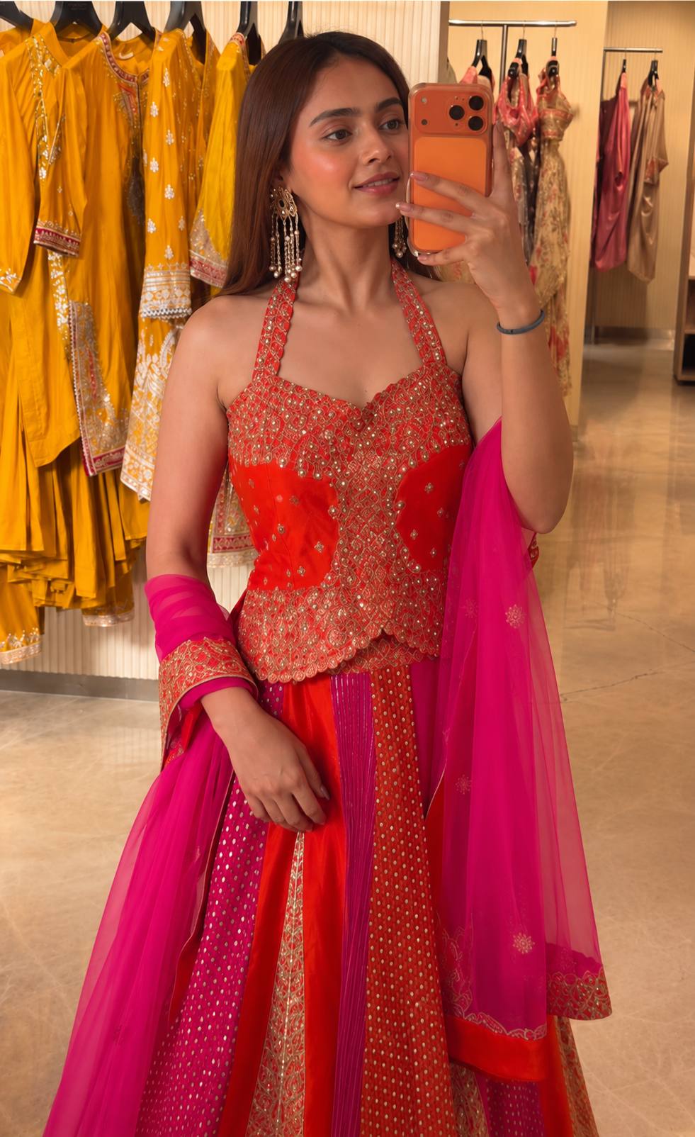 Bridal Chinon Silk Lehenga Set