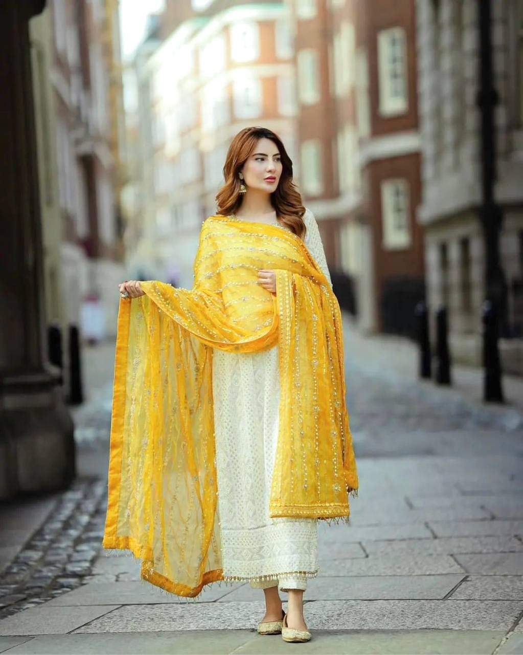 Premium Embroidered Partywear Set in Faux Georgette