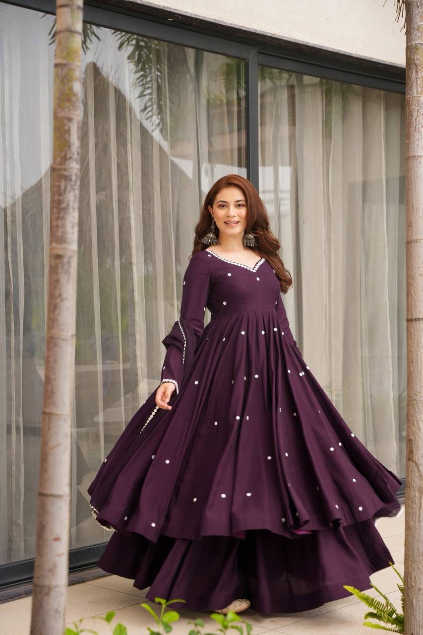 New Designer Wedding Wear Faux Georgette with Heavy Embroidery Work Kurta Set