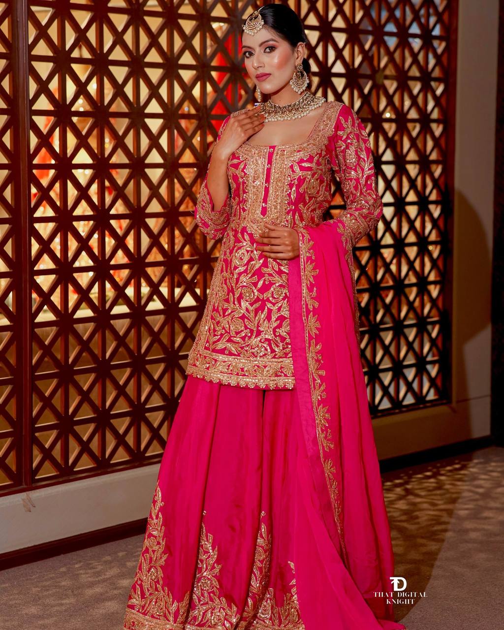 New Designer Party Wear Top & Palazzo Set with Fancy Dupatta & Embroidery Work
