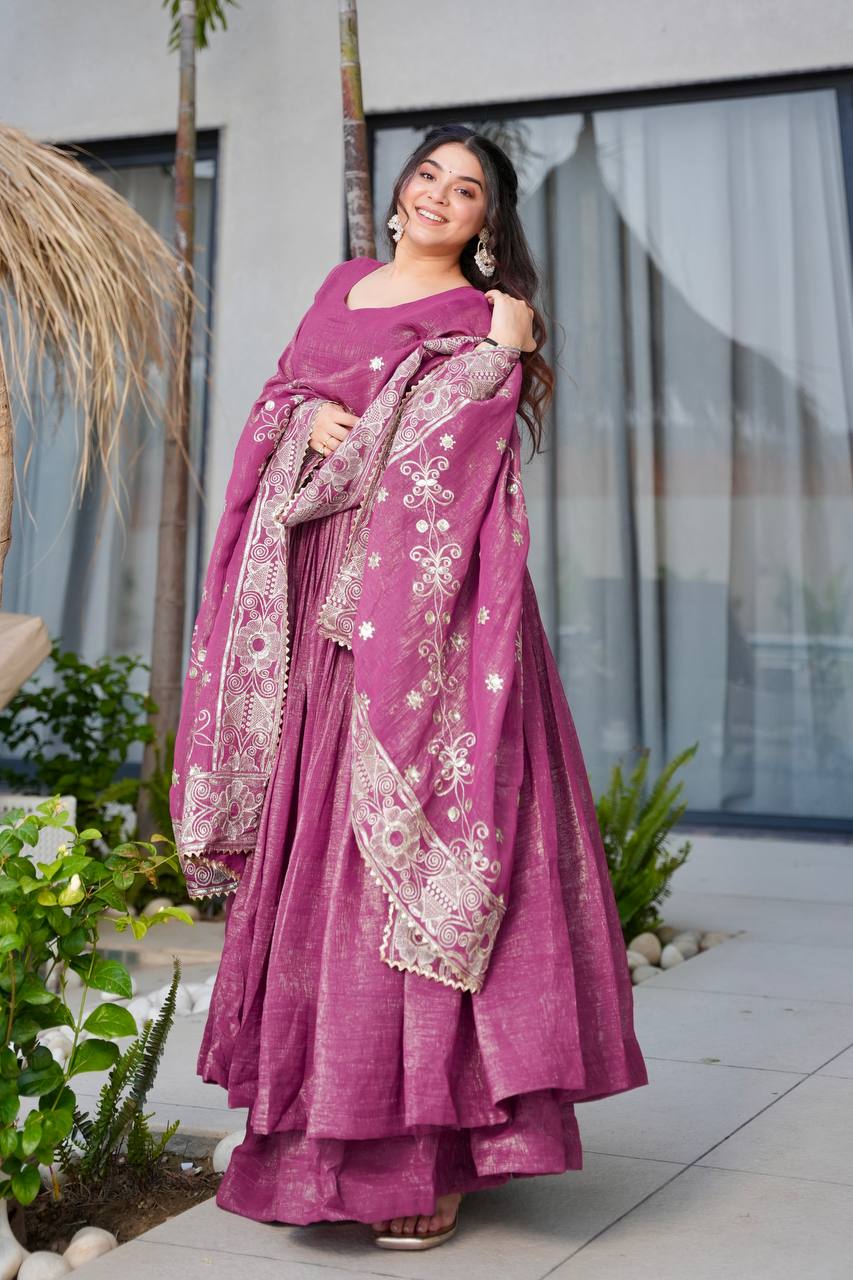 New Arrival Designer Partylook Premium Gold Crazy Sharara Set