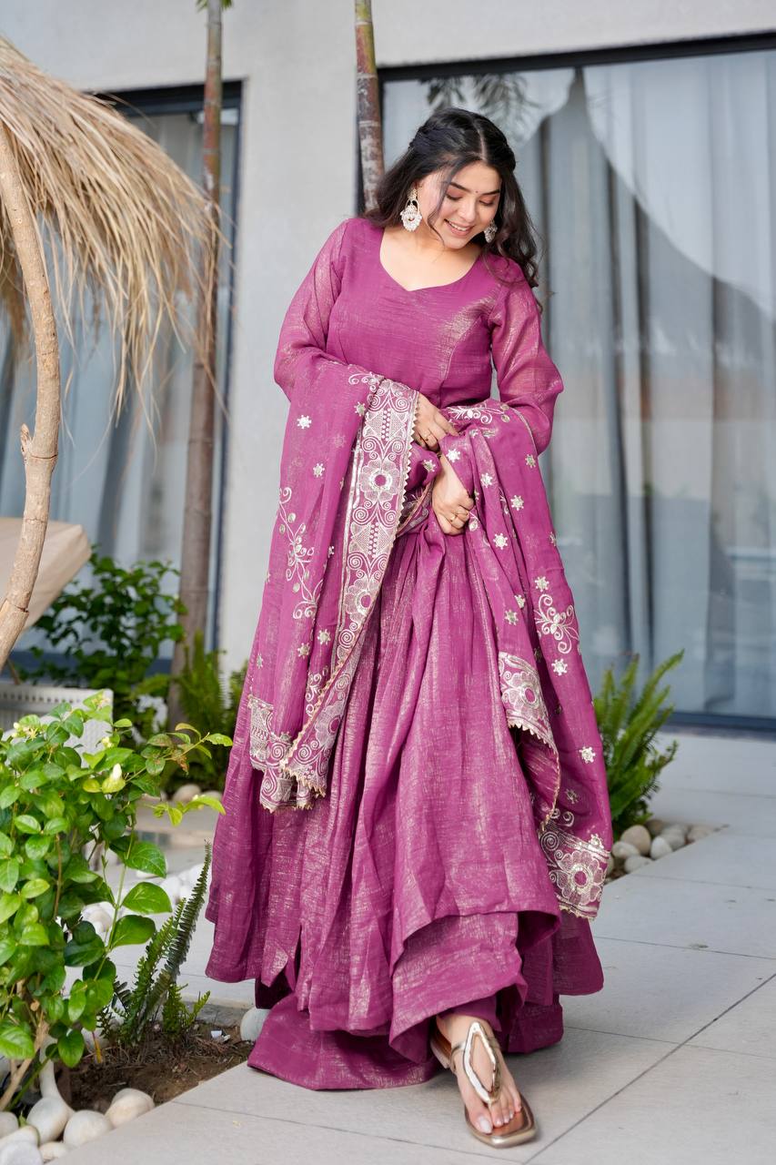 New Arrival Designer Partylook Premium Gold Crazy Sharara Set
