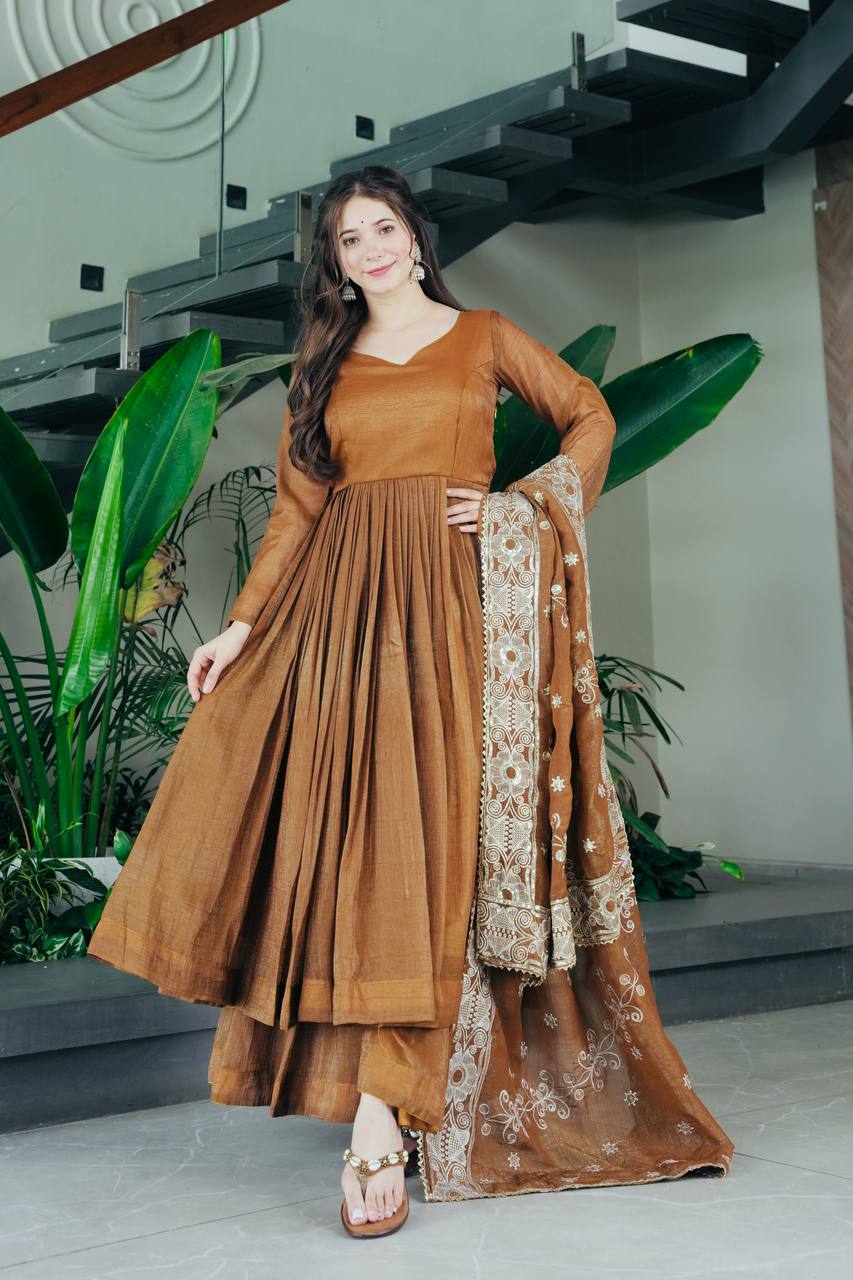 New Arrival Designer Partylook Premium Gold Crazy Sharara Set