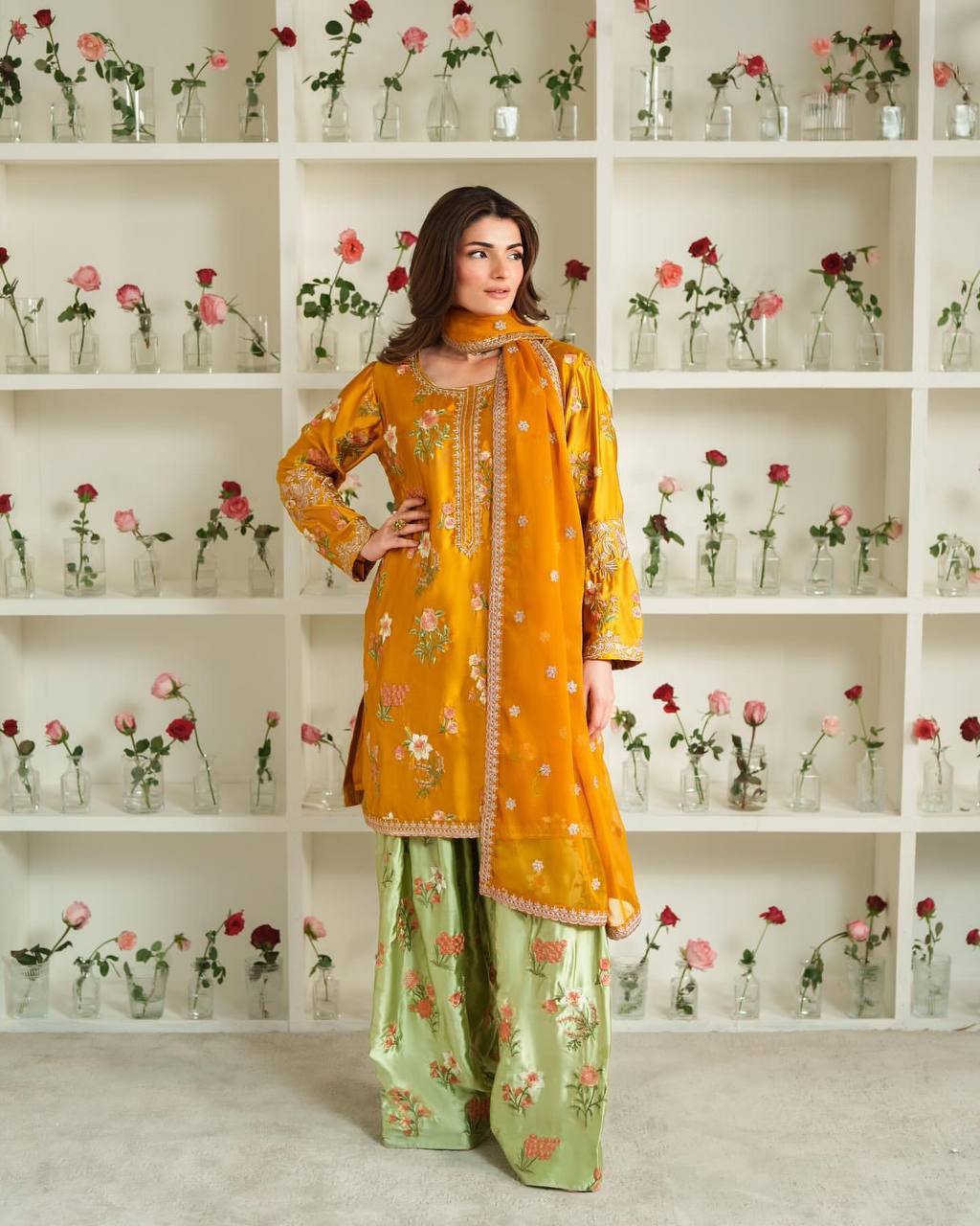 New Designer Party Wear Top & Sharara Set with Fancy Dupatta – Fully Stitched