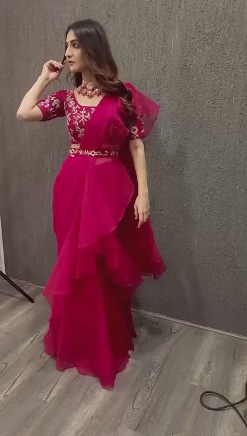 Beautiful Organza Silk Party Wear Saree