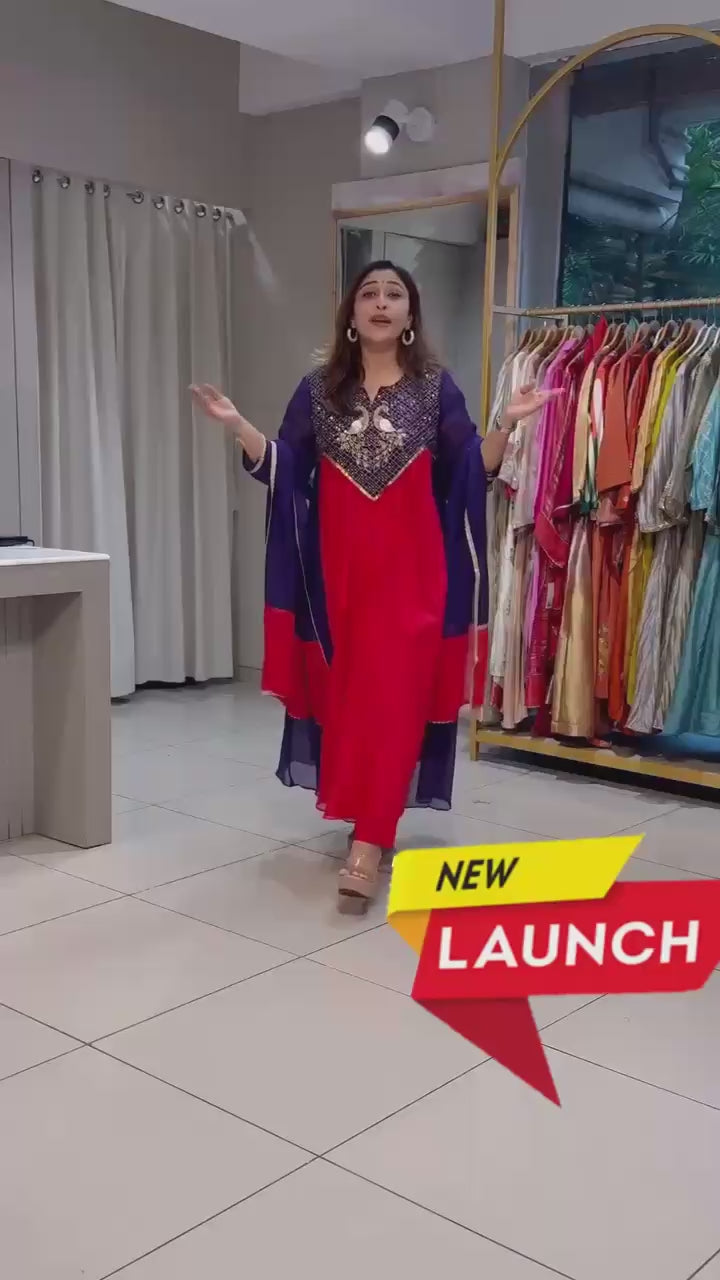 Beautiful Dual Tone Mul Chanderi Anarkali Set