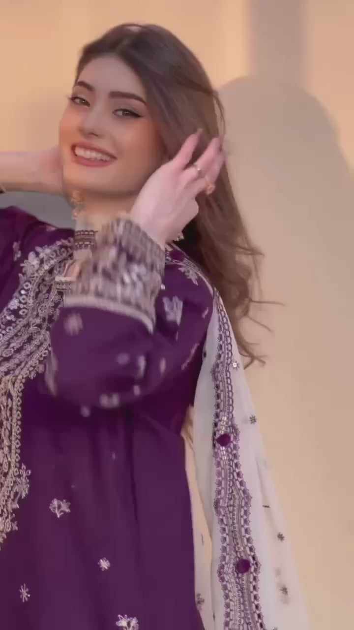 ✨ EID 🌙 EXCLUSIVE AND TRENDY FOR SEASON OUR SEQUENCE EMBROIDERY WORKED TOP, PANT AND DUPATTA ✨