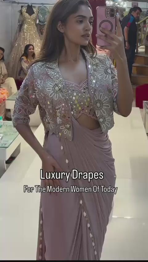 Experience effortless luxury with this premium ready-to-wear saree
