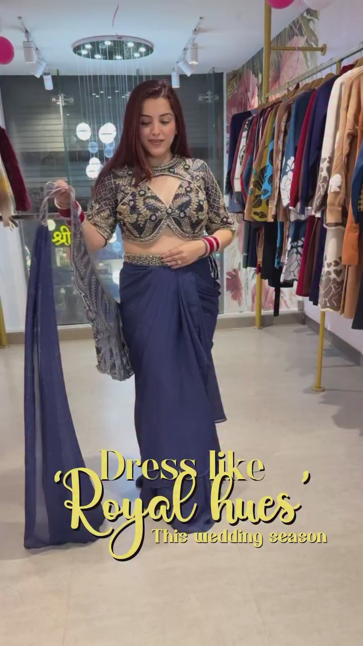NEW SUPERHIT TRENDING READY TO WEAR SAREE WITH SEMI-BEADS