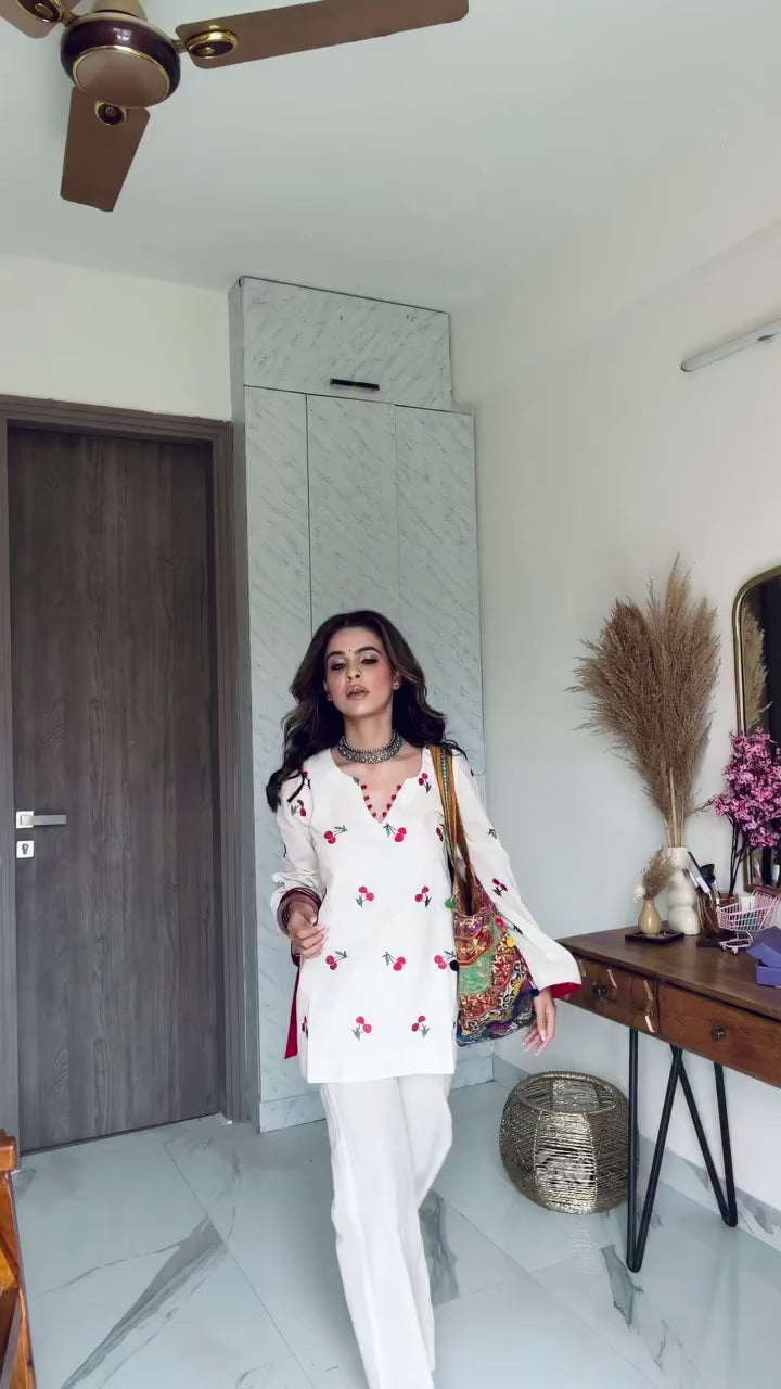 Gulnaar Cherry Garden Coord Set